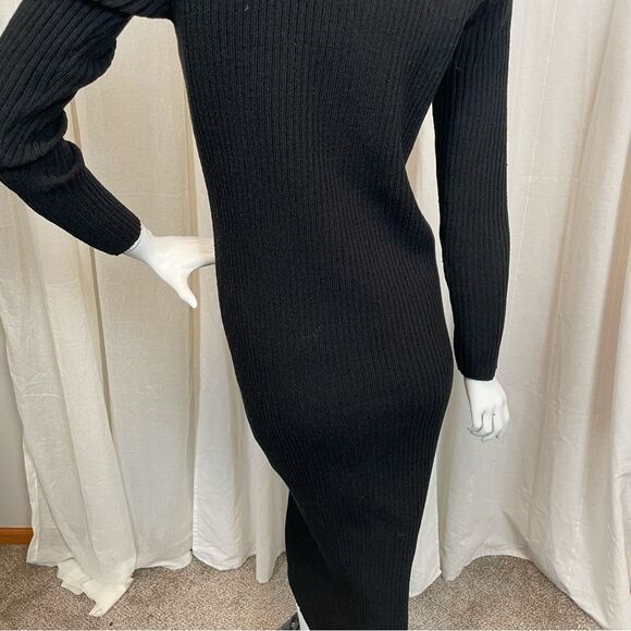Margaret O’Leary Wool Knit Ribbed Midi Dress Size M/L - Picture 6 of 9